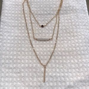 Gold layered Necklace with pearl layer
